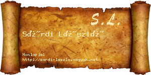 Sárdi László névjegykártya